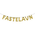 Ballonbogstaver til fastelavn med snor i guld
